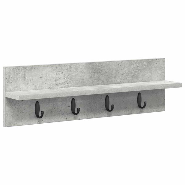 vidaXL Porte-manteau mural avec étagère Gris béton 60 x 10.5 x 18 cm