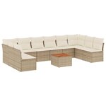 vidaXL Salon de jardin 11 Pièces avec coussins beige résine tressée