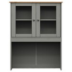 vidaXL Buffet haut VIGO gris 80x40x176 cm bois massif de pin