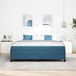 vidaXL Cadre de lit Bleu foncé et blanc 180 x 200 cm Velours
