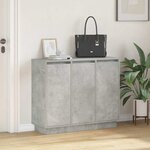 Buffet vidaXL avec LED  Gris béton  90x32x75 cm  en bois d'ingénierie