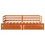 vidaXL Lit de jour avec gigogne et tiroirs sans matelas 90x200 cm