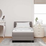 vidaXL Lit boxspring avec matelas avec matelas Taupe 90 x 190 cm tissu