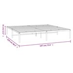 vidaXL Cadre de lit métal sans matelas blanc 183x213 cm