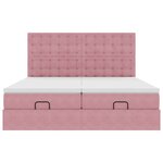vidaXL Cadre de lit ottoman avec matelas rose 180x200 cm velours