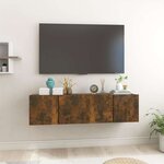vidaXL Meubles TV suspendus 2 Pièces Chêne fumé 60x30x30 cm