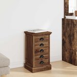 vidaXL Commode avec tiroir Naturel 35 x 30 x 60 cm Bois de teck massif