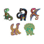 Jeu créatif - Coloriage à gratter - Les dinosaures - 5 modèles - Stylet + livre inclus - Dès 5 ans - Janod