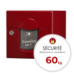 Boîte aux lettres 1 porte soléa rouge 3004 finition brillante