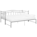 vidaXL Cadre de canapé-lit extensible sans matelas gris métal 90x200cm