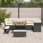 vidaXL Ensemble de canapé de jardin 9 Pièces Noir polyrotin