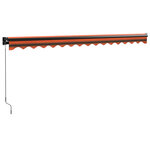 vidaXL Auvent rétractable orange et marron 4 5x3 m tissu et aluminium