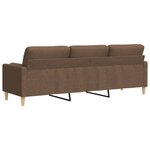 vidaXL Canapé 3 places avec oreillers décoratifs marron 210 cm tissu