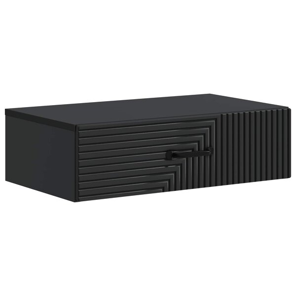 vidaXL Table d'appoint murale 59 x 34 5 x 17 cm Bois d'ingénierie Noir