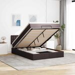 vidaXL Lit ottoman avec matelas marron foncé 140x190 cm tissu