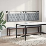 vidaXL Tête de lit suspendue Avec lumière LED Gris clair Tissu