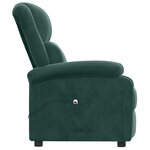 vidaXL Fauteuil inclinable électrique vert foncé velours