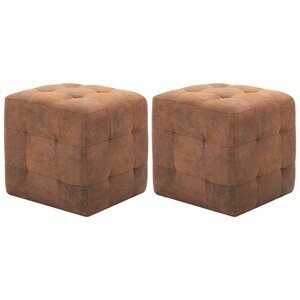 vidaXL Tables de chevet 2 Pièces Marron 30x30x30 cm Similicuir daim