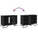 vidaXL Armoire lavabo de salle de bain noir 91x35x60 cm