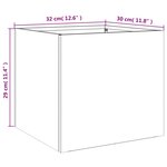 vidaXL Jardinières 2 Pièces anthracite 32x30x29 cm acier laminé à froid