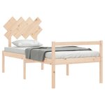 vidaXL Lit pour personne âgée et tête de lit 90x200 cm bois massif