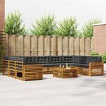 vidaXL Ensemble de canapés d'extérieur 10 Pièces Naturel et Anthracite