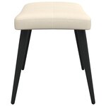 Vidaxl chaise de relaxation avec tabouret crème tissu