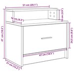 vidaXL Table de chevet avec tiroir vieux bois 51x31x47 cm