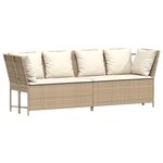 vidaXL Canapé de jardin avec coussins beige résine tressée