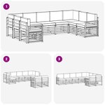 vidaXL Ensemble de canapés d'extérieur 9 pc Blanc et gris clair