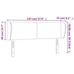 vidaXL Tête de lit avec oreilles Gris clair 147x23x78/88 cm Velours