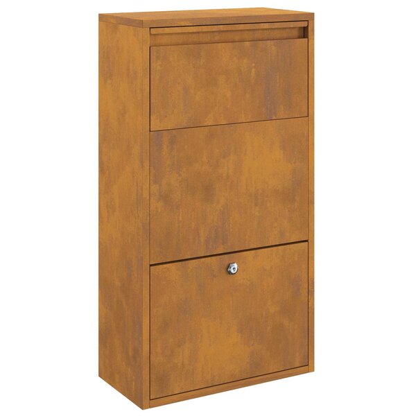 vidaXL Boîte de dépôt de colis Rouillé 44 x 22 x 82 cm Acier patiné