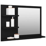 vidaXL Miroir de salle de bain noir 60x10 5x45 cm bois d’ingénierie