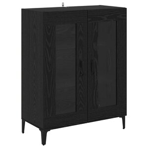vidaXL Buffet Chêne noir 69 5 x 34 x 90 cm Bois d'ingénierie et fer