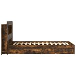 vidaXL Cadre de lit avec rangement avec tiroir Chêne fumé 90 x 190 cm