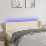 vidaXL Tête de lit à LED Crème 147x16x78/88 cm Tissu