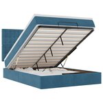 vidaXL Cadre de lit ottoman avec matelas bleu foncé 140x200 cm velours