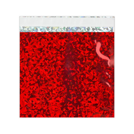 Lot de 50 sachet alu holographique rouge 165x165 mm