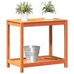 vidaXL Table de rempotage avec étagère cire marron bois massif de pin