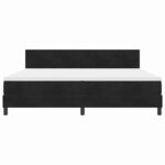 vidaXL Lit à ressorts avec matelas Noir 200 x 200 cm Velours