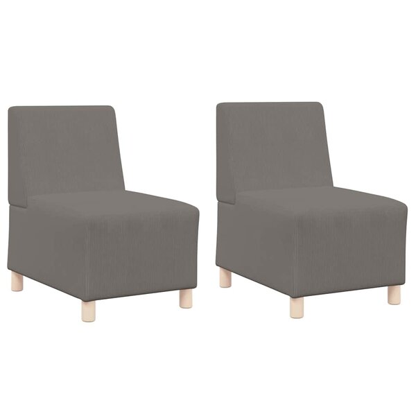 vidaXL Unité de Sofa Modulaire Sans Accoudoirs 2 Pièces Gris clair