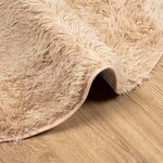 vidaXL Tapis shaggy à poils longs NAVARRA beige 120x120 cm polyester