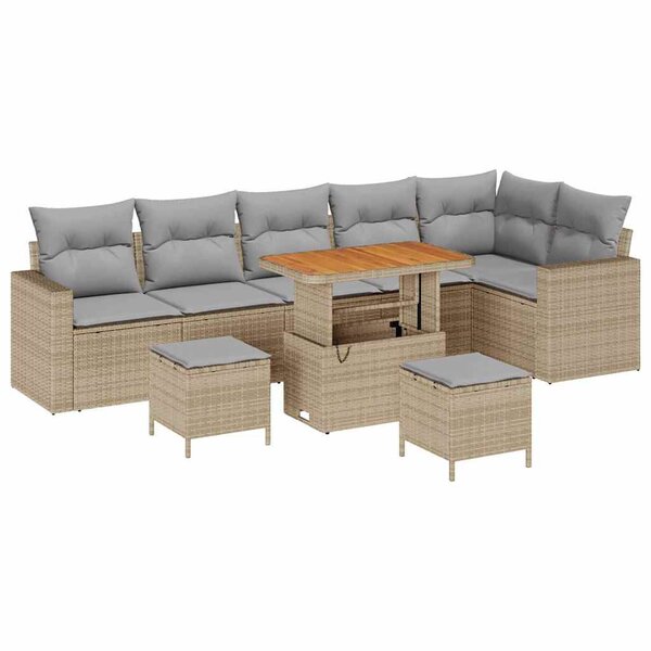 vidaXL Ensemble de canapé de jardin 11 Pièces Beige et Gris clair