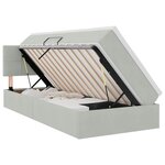 vidaXL Lit de rangement LED avec matelas Gris clair 90 x 200 cm