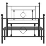 vidaXL Cadre de lit métal avec tête de lit/pied de lit noir 90x190 cm