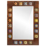 vidaXL Miroir de salle de bain avec stockage Noyer 50 x 70 x 2 5 cm