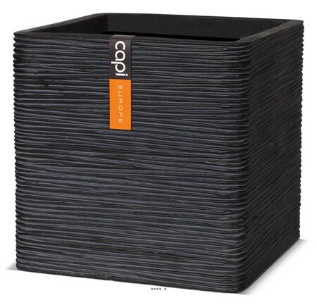 Bac fibres et magnesium hilo ext. Cube l 40 x 40 x h40 cm noir - dimhaut: h 40 cm - couleur: noir