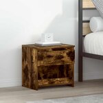 vidaXL Table de chevet Chêne fumé 40x30x39 cm Bois d'ingénierie