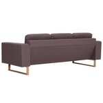 vidaXL Canapé à 3 places tissu taupe