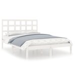 vidaXL Cadre de lit Blanc Bois massif 140x200 cm